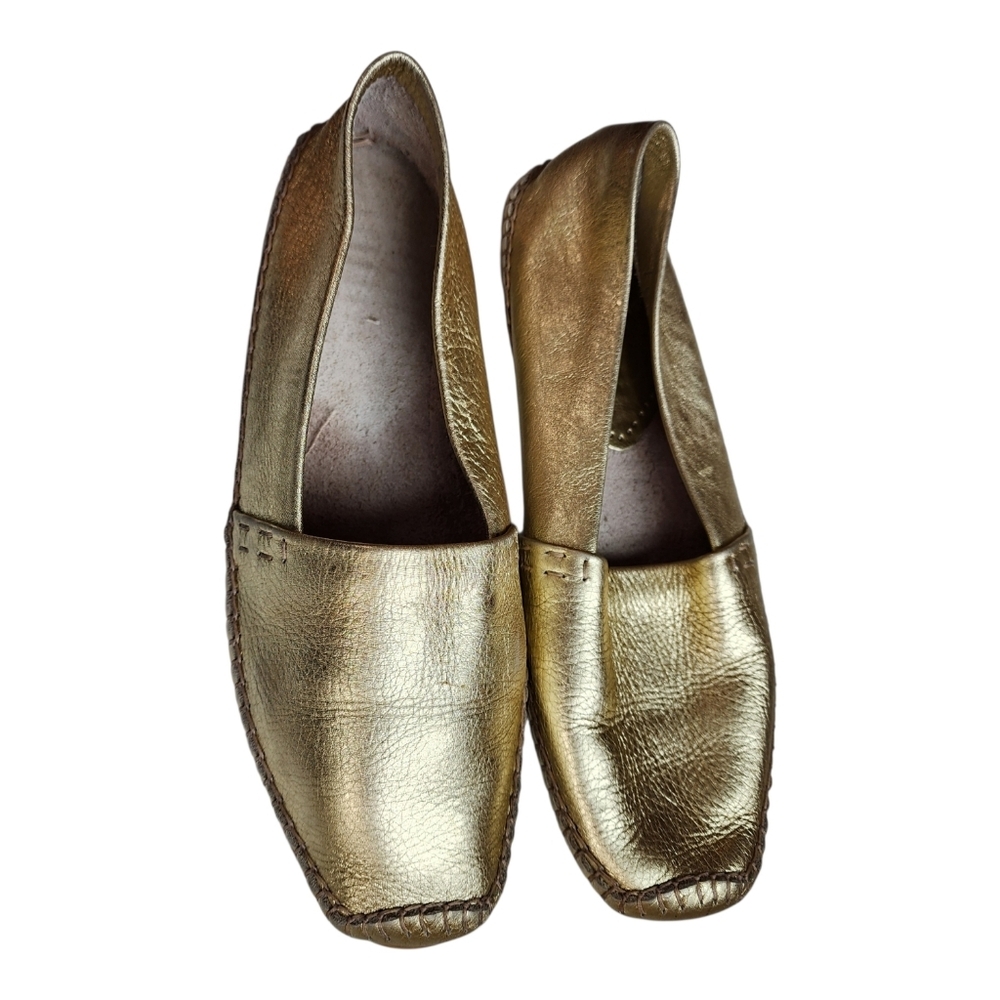 Bally Shoes Forward Driving Mocs Loafers Leather Womens US 10/ EU 41 Metallic - Picture 5 of 11